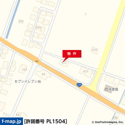 【地図】 | 木原４２１－１、４２２貸地