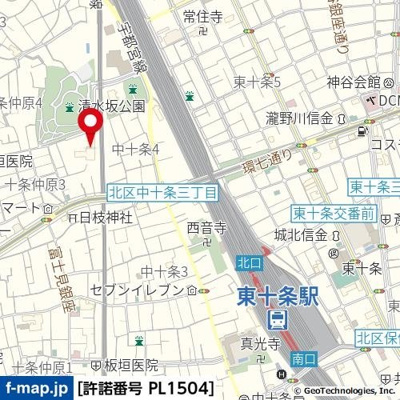 【地図】 | レールシティ十条清水坂公園