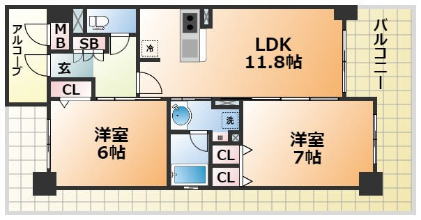 エステムプラザ神戸西Ⅴミラージュの間取り