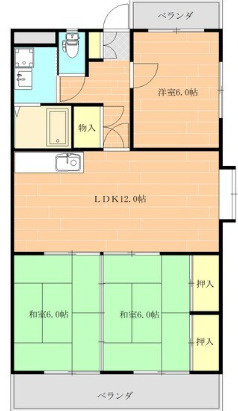 熊本市南区馬渡２丁目の賃貸マンションの間取り