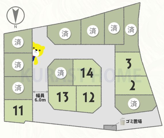 京都市西京区山田南山田町　未入居物件の区画図