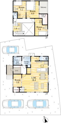 ｔｈｅ　ｐａｒｋ　久留米市津福今町の間取り