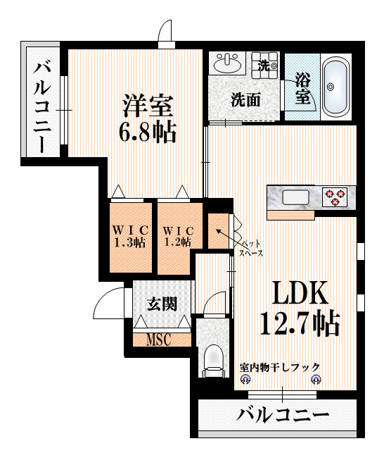グロワール北新宿の間取り
