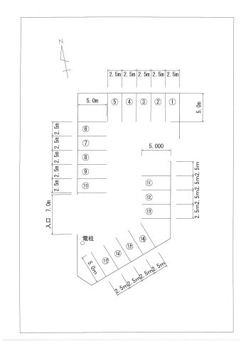 西本町月極駐車場の区画図