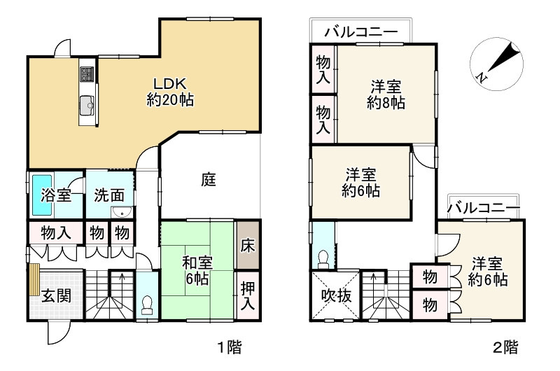 近江八幡市安土町西老蘇　中古戸建の間取り