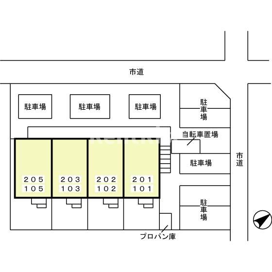 レセンテＡの駐車場