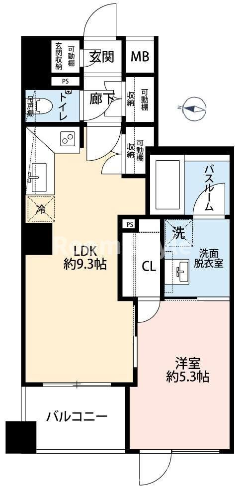 グリーンパーク八丁堀桜川公園の間取り|1LDK