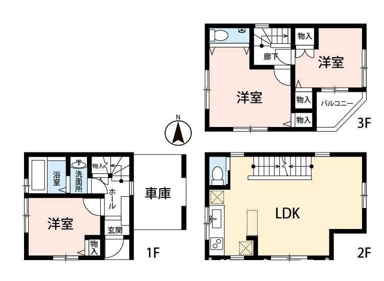 本牧原戸建の間取り