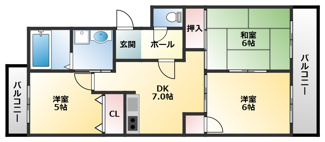【間取り】 | サンハイム南山本