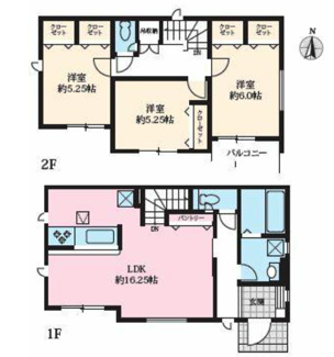 【間取り】 | 【名古屋市守山区桔梗平3丁目418新築戸建2号棟】✨️仲介手数料無料✨️吉根小学校・吉根中学校