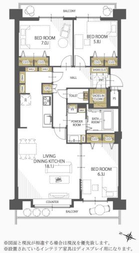 【間取り】 | ロイヤルコート大谷地ステーション | 3LDK・トランクルーム有・地下鉄東西線「大谷地」駅より徒歩4分
