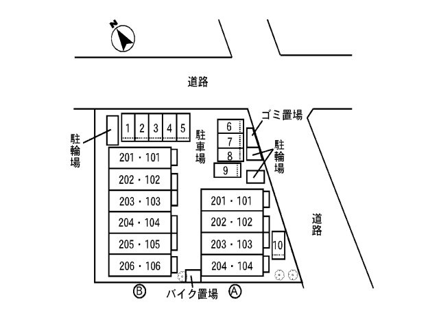 ベルテーアA棟の区画図