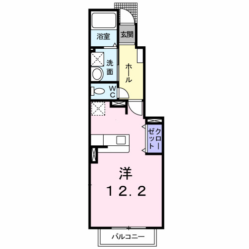 ベルテーアA棟の間取り|★インターネット無料★エアコン★温水洗浄便座★追い焚き★
