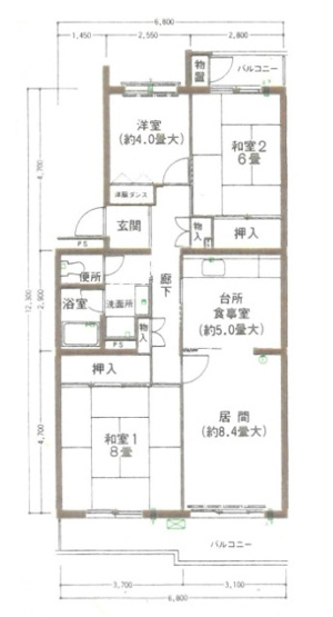 【間取り】 | S51971-東大路高野第二住宅9号棟