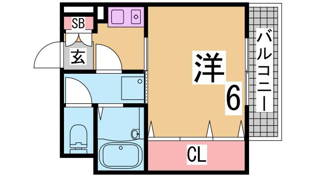 神戸市長田区大塚町１丁目のアパートの間取り