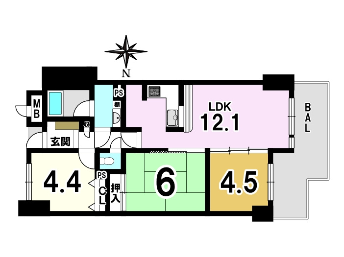 藤和ライブタウン四条畷の間取り