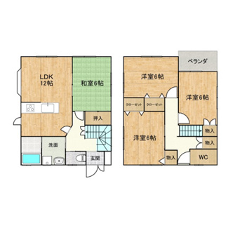 【間取り】 | 三吉町４丁目貸家 | 4LDK