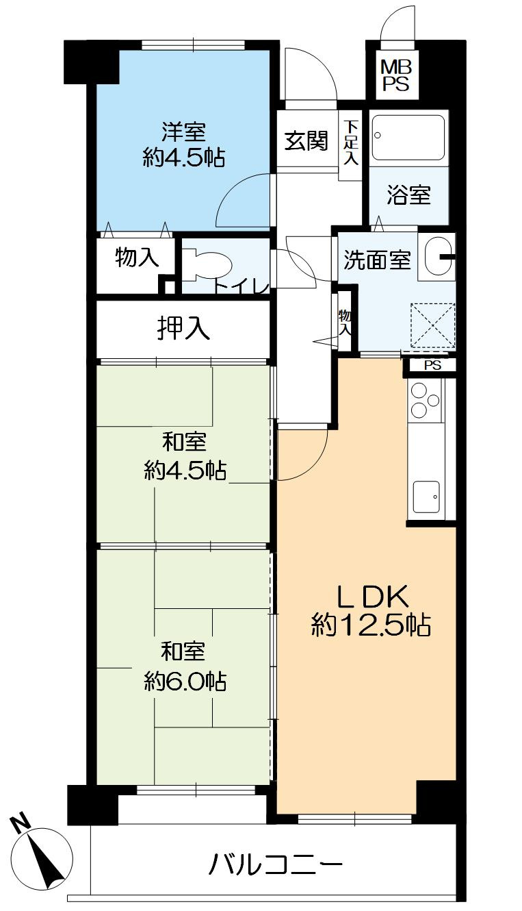 ライオンズマンション北鈴蘭台の間取り