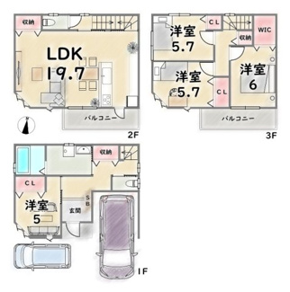 【参考プラン】 | 右京区山ノ内山ノ下町　建築条件付 | プラン例：建物価格2480万円、建延106.91平米