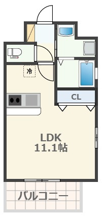 熊本市中央区新屋敷２丁目の賃貸マンションの間取り