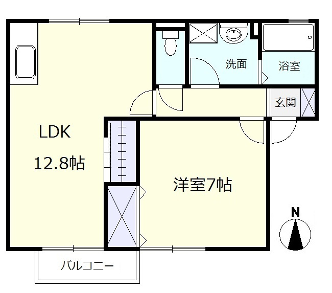 北相ハイツEの間取り