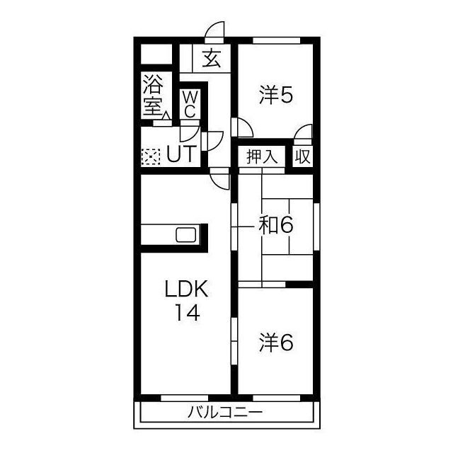 岐阜市殿町３丁目のアパートの間取り