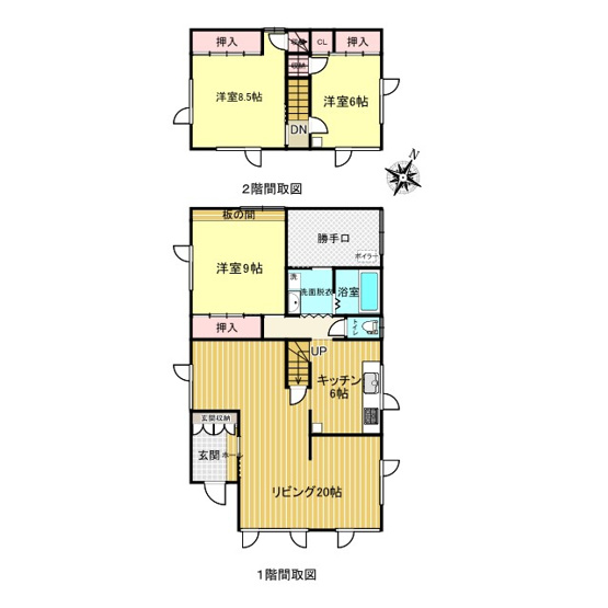 【間取り】 | 網走市海岸町６番１－１号、６番１－２号　中古売家