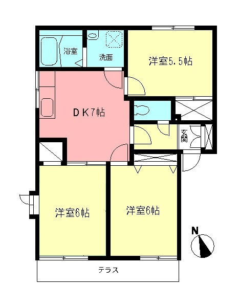 グランドソレイユＡの間取り