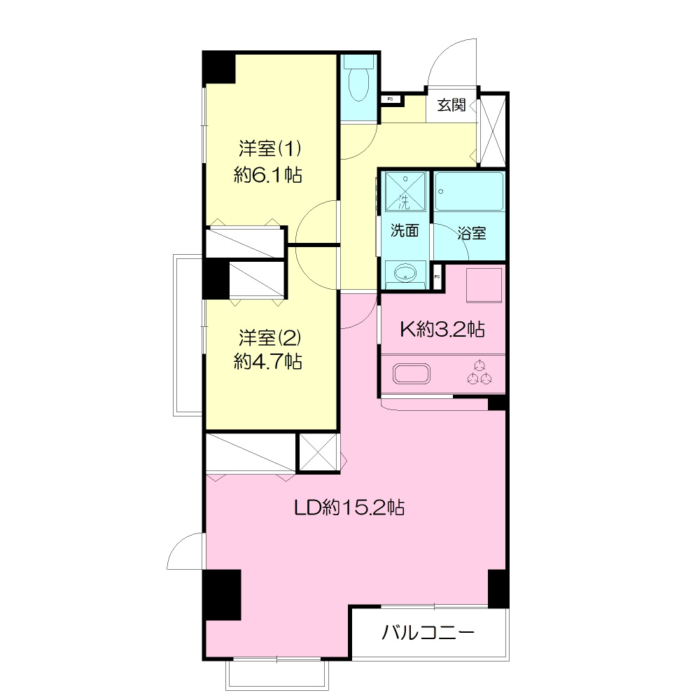 カラウス梶ヶ谷の間取り