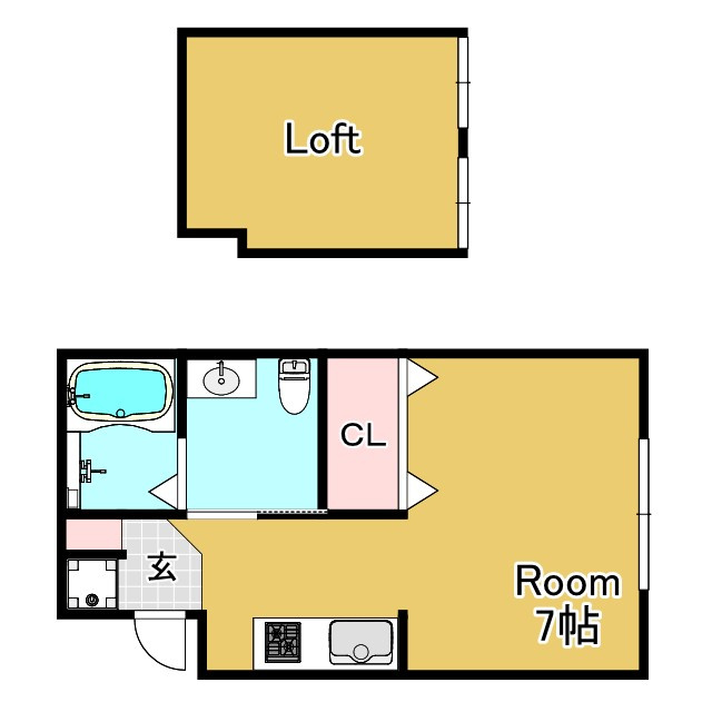 神戸市須磨区須磨浦通６丁目のアパートの間取り