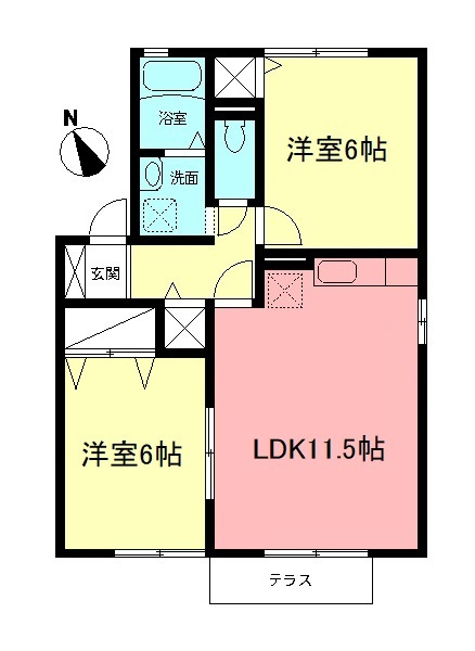 サニーフラッツBの間取り