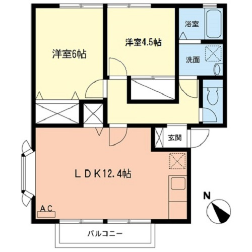 コートビレッジ２号棟の間取り