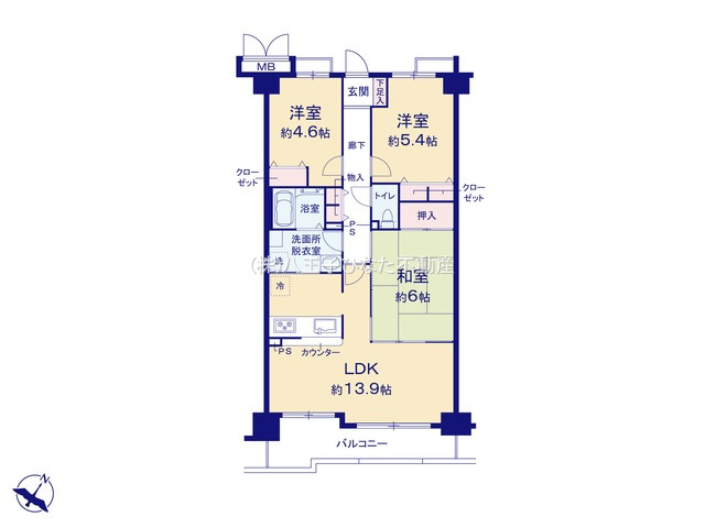 『八王子市マンション』ベルシヤトゥ八王子台町【仲介手数料無料】　八王子市台町2-10-19の間取り|～仲介手数料無料☆八王子ひなた不動産～ベルシヤトゥ八王子台町