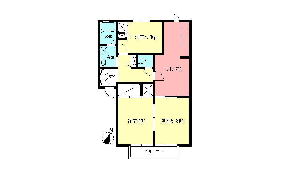 ドルフ城所Ⅱの間取り