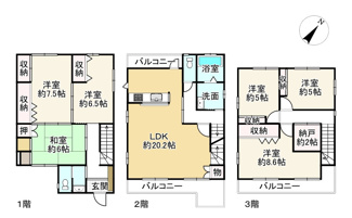 【間取り】 | 近江八幡市若葉町２丁目　中古戸建