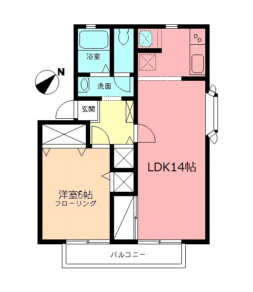 善行坂ビレッジⅠの間取り