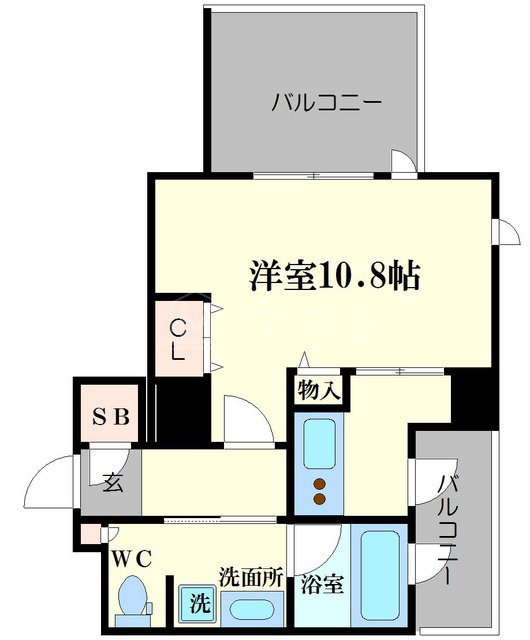 クロスレジデンス大阪新町の間取り