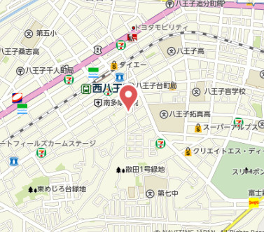 祝　成約済み　西八王子ハイツ　B棟　八王子市　中古マンションの地図|～仲介手数料無料☆八王子ひなた不動産～西八王子ハイツ　B棟　