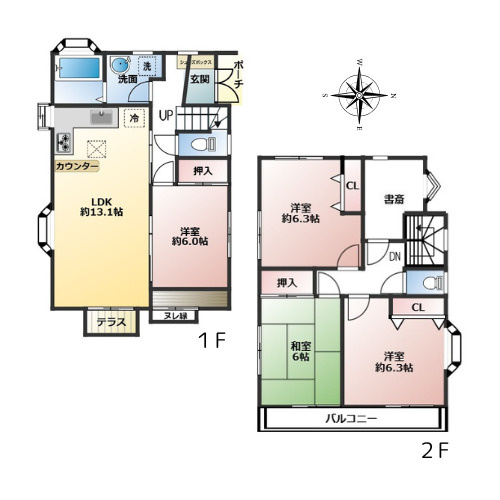 『八王子市中古戸建て』八王子市散田町5【仲介手数料無料】の間取り|～仲介手数料無料☆八王子ひなた不動産～八王子市散田町　中古戸建
