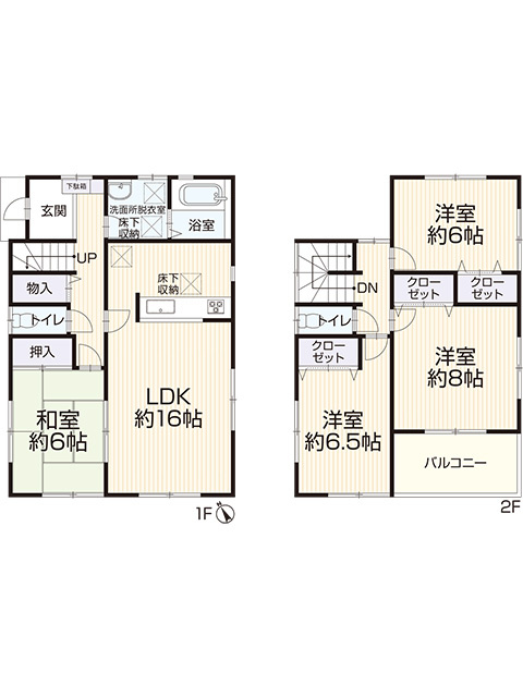 中古戸建　一宮市丹陽町外崎　平成20年築の間取り