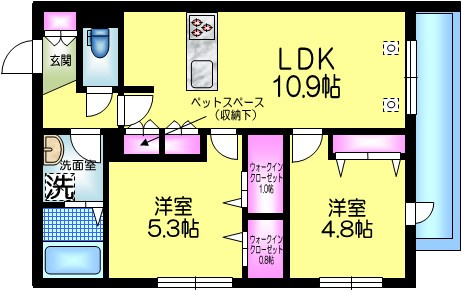 千歳２丁目メゾンの間取り|★ペットスペースあり★