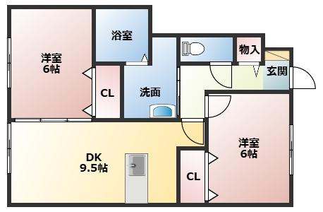 メゾンブランシェの間取り|2DK