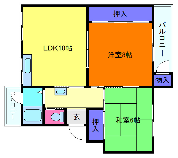 鶴甲コーポ15号館の間取り