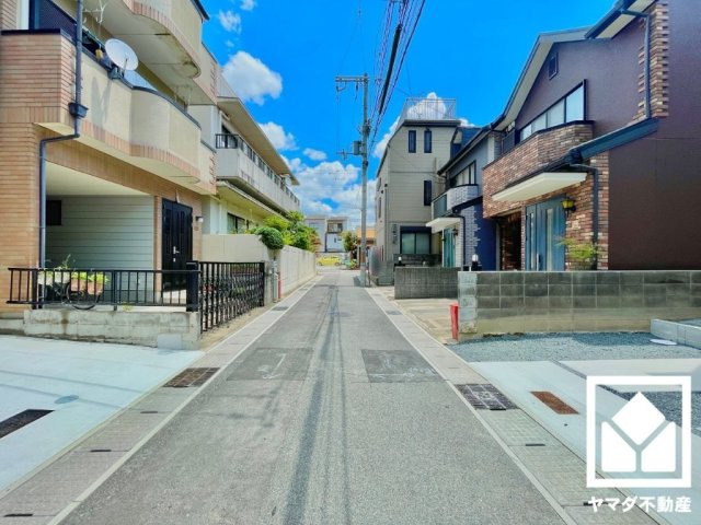 宇治市大久保町旦椋　1期　1号地の前面道路含む現地写真