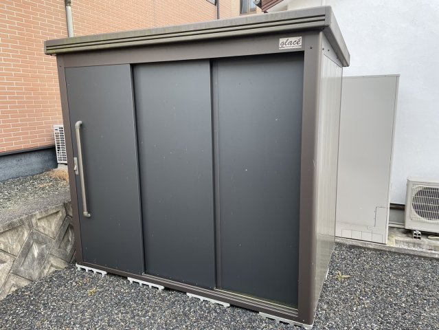 津山市西吉田　平屋中古住宅２LDKの収納|季節ものや掃除道具等の収納に便利な物置