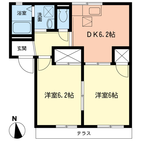 サニーハイツ神戸Bの間取り