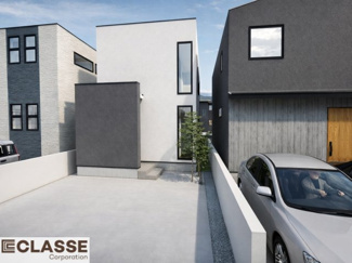 【外観パース】 | 宇治市五ケ庄芝ノ東　3区画2号地　売土地　建築条件付き | アトリエ仕様では、長期優良住宅に対応した構造・耐震材を採用しており、各種補助金にも対応できます。間取りによりますので、設計士と相談しながら、ご希望プランに合わせて最適な形をご提案いたします。