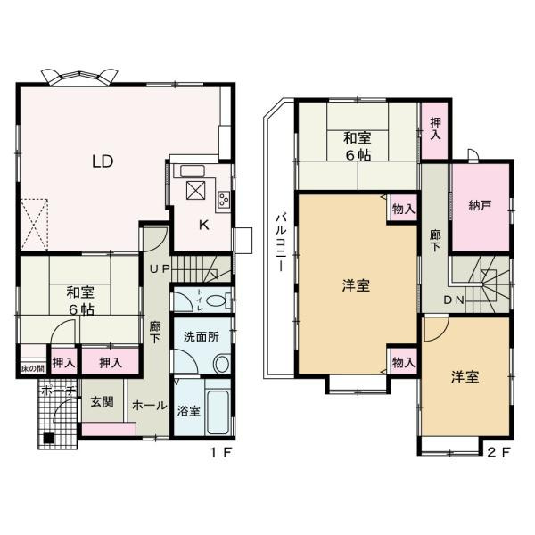紀の川市貴志川町北の中古一戸建の間取り