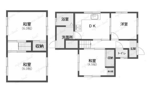 和歌山市材木丁　中古戸建の間取り