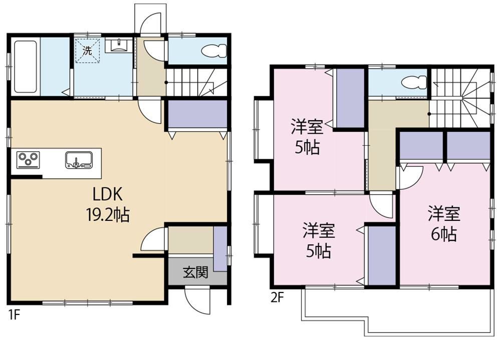 秦野市南矢名　中古戸建の間取り